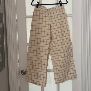 White patterned wide leg jeans, size 28